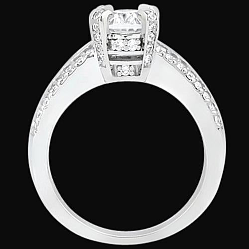  Lady’s Brilliant Engagement White Gold Diamond Solitaire Ring with Accents