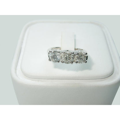Round Diamond Three Stone Lucida Style Ring White Gold 2.25 Ct. Three Stone Ring