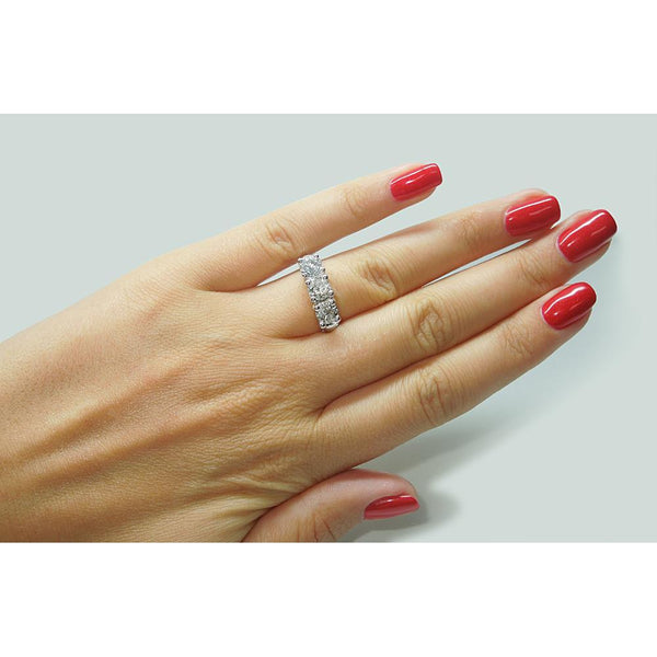 Round Diamond Three Stone Lucida Style Ring White Three Stone Ring