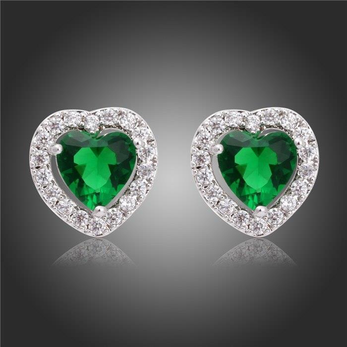  Sparkling Unique    Green Emerald And Diamond Stud Halo Earring Gemstone Earring