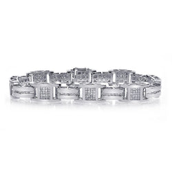 4.70 Carats Small Brilliant Cut Natural Earth Mined Diamonds Mens Link Bracelet Wg 14K