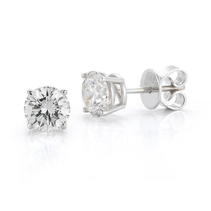 natural round diamond 4.70ct earring front view