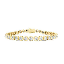 Real  7.20 Carats Sparkling Bezel Set Diamonds Tennis Bracelet
