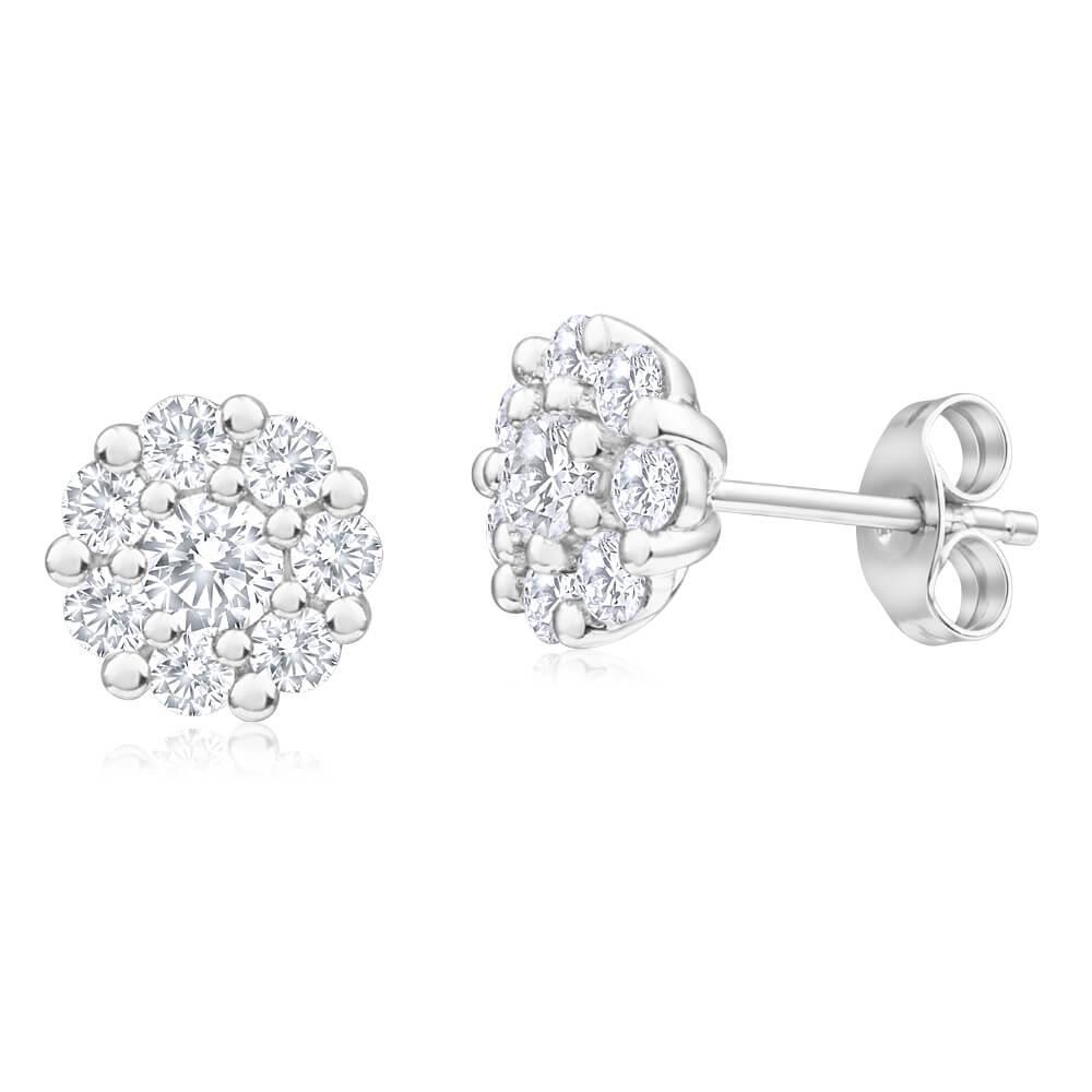 4.80 Carats Round Cut Diamonds Women Studs Earring Pave Halo Studs- Halo