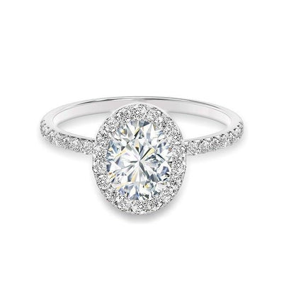 4.80 Carats Sparkling Diamonds Wedding Ring Halo White Gold 14K Halo Ring