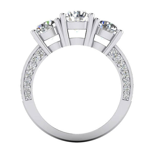 3.41 Ct. White Gold Diamond Three Stone Wedding Ring