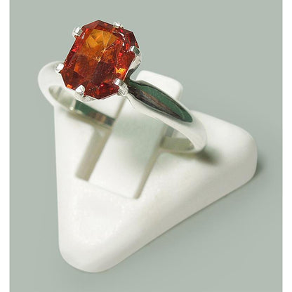 Lady’s Prong Set Radiant Red Ruby White Gold   Solitaire Ring Gemstone Ring