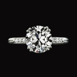 Real  4 Carats Engagement Ring Old Miner Diamond Double Prong Set Jewelry
