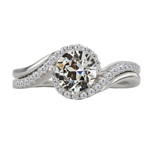 natural round diamond 4ct ring front view