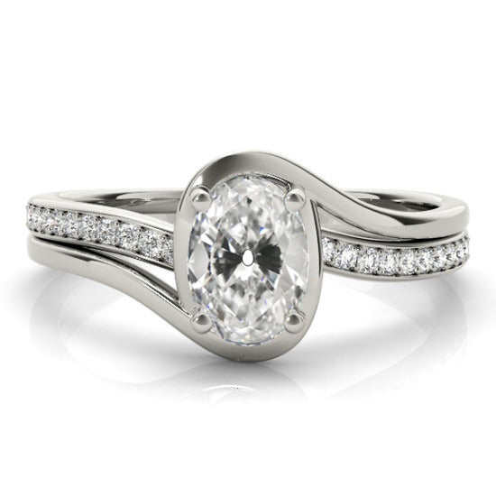 Oval Old Cut Diamond Ring Prong Set