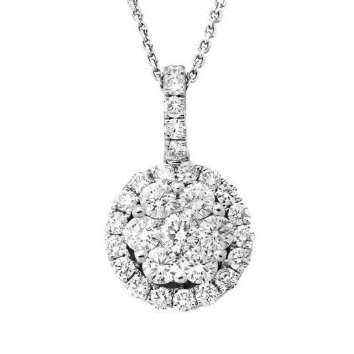 4 Carats Halo Round Diamond Ladies Pendant Necklace 