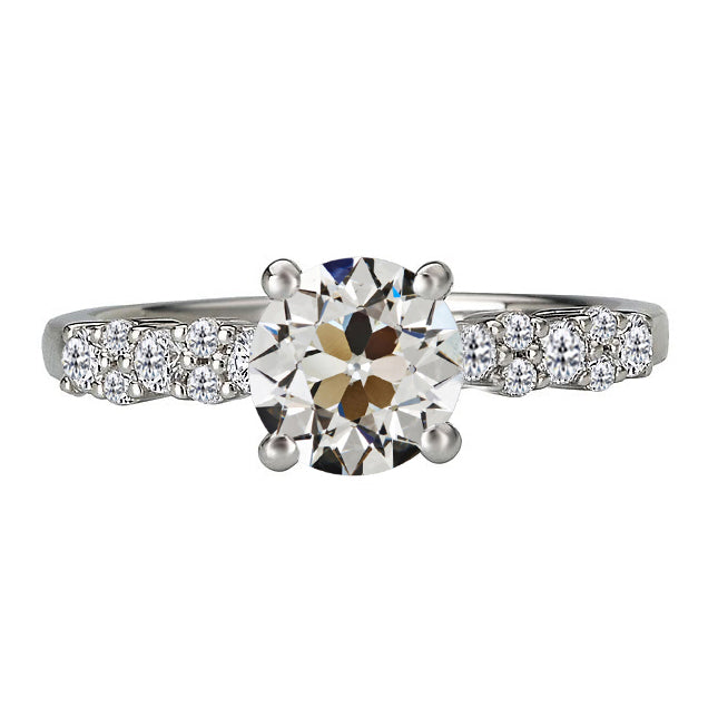 natural round diamond 4ct ring front view