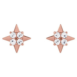 4 Carats Round Old Miner Rose Gold Star Shape Genuine Natural Real Diamond ( Not Lab Grown ) Stud Earrings