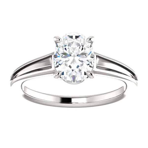 4 Prongs Oval Cut  Woman's Solitaire Diamond Ring 