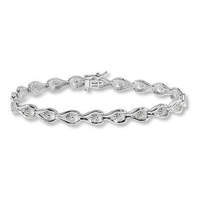 4 Carats Round Lab Grown Diamond Lady Bracelet Solid Gold 10K