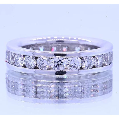 Eternity Band 4 Carats Round Diamond Eternity Band White Gold 14K