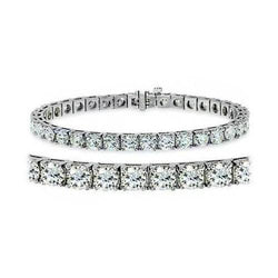 4 Prong Round Cut Lab Grown Diamond Tennis Bracelet Solid Gold Jewelry 8 Ct