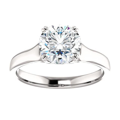 Brilliant Round Diamond White Gold Solataire Ring