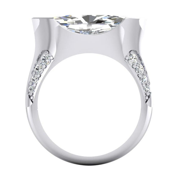 Products Marquise Old Cut Diamond Engagement Ring V Prong Set 