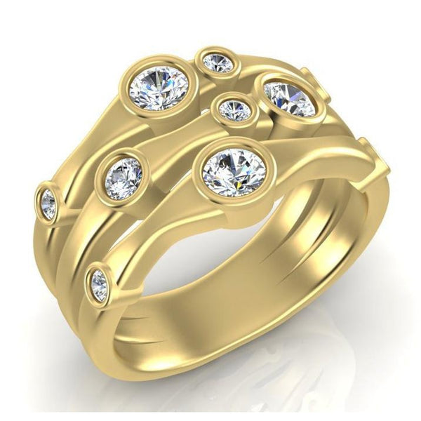 Diamond Fancy Ring 1.10 Carats 14K White Men's Jewelry