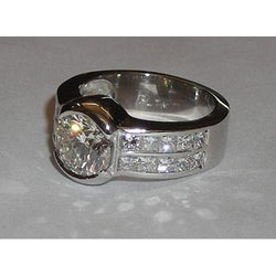 5.01 Carat Engagement Ring With Accents White Gold