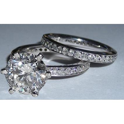 5 Carats Diamond Engagement Ring Set Solitaire Ring And Band Set Engagement Ring Set