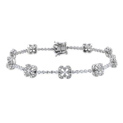 5 Carats Round Lab Grown Diamond Lady Bracelet White Gold 10K