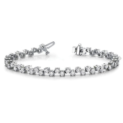 5.40 Carats Round Brilliant Cut Lab Grown Diamond Tennis Bracelet White Gold