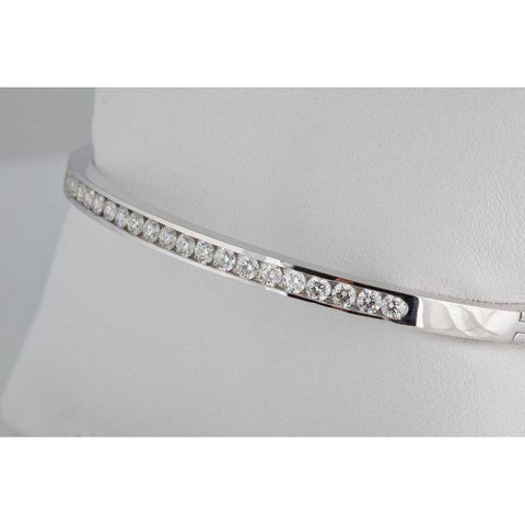 5 Carats Round Channel Set Diamond Bangle Bracelet Women Gold Jewelry Bangle