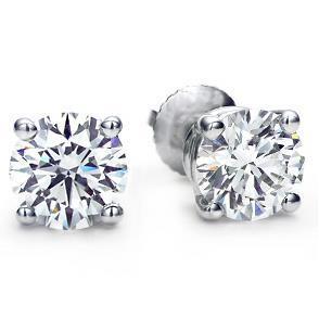 natural round diamond 5ct earring front view