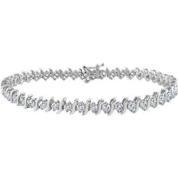 5 Ct Round Brilliant Cut Lab Grown Diamond Tennis Bracelet Solid White Gold