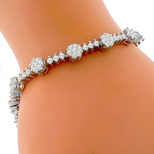 5 Ct Round Brilliant Cut Ladies Diamond Tennis Bracelet White Gold Tennis Bracelet