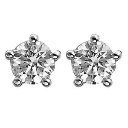 5 Prong Set 2.70 Ct Round Cut Genuine Natural Earth Mined Diamonds Stud Earring Gold White 14K