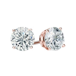 5.00 Carats Round Cut Lab Grown Diamonds Studs Earrings Rose Gold 14K