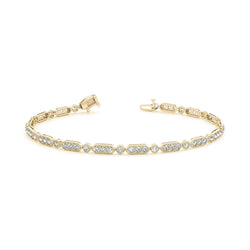 5.12 Carats Yellow Gold Round Lab Grown Diamond Bracelet
