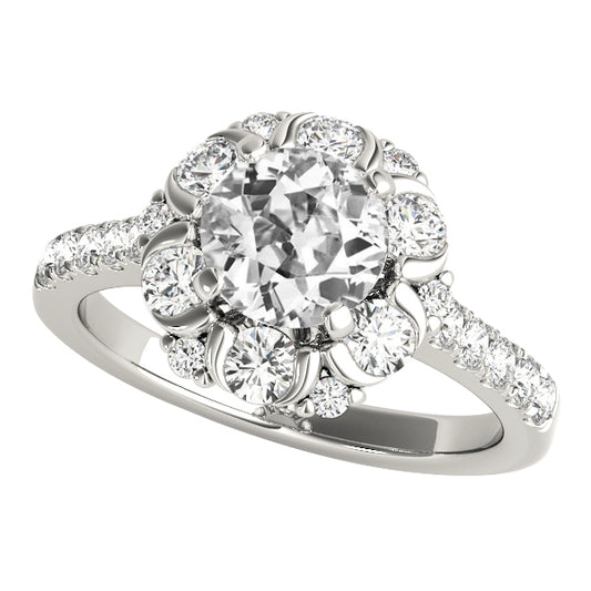 natural round diamond 5.25ct ring front view