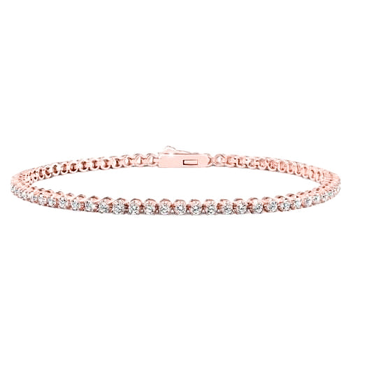 5.30 Round Lab Grown Diamond Tennis Bracelet Rose Gold 10K New