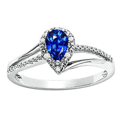 5.36 Carats Pear Aaa Ceylon Sapphire Natural Earth Mined Diamonds Anniversary Ring
