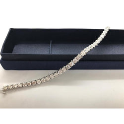 5.40 Carats 4 Prong Set White Round Lab Grown Diamond Tennis Bracelet