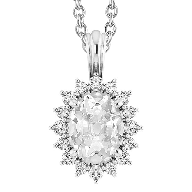 5.50 Carats Halo Old Miner Women Diamond Pendant