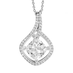 5.50 Carats Round & Cushion Old Miner Genuine Natural Earth Mined Diamond Pendant Twisted Shank