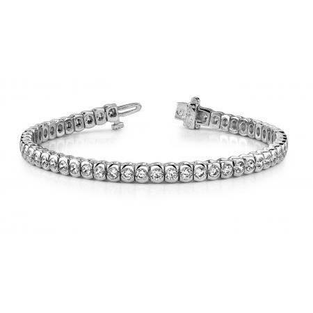 5.50 Carats Round Cut Lab Grown Diamonds Ladies Tennis Bracelet White Gold 14K