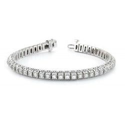 5.50 Carats Round Lab Grown Tennis Bracelet Solid White Gold