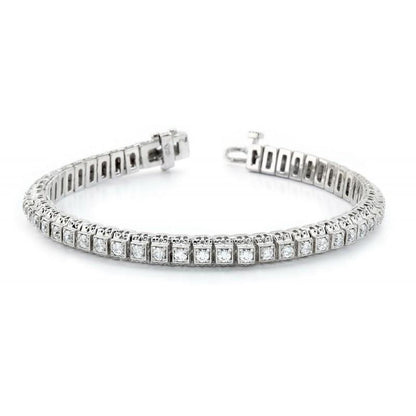 5.50 Carats Round Diamond Tennis Bracelet Solid White Gold