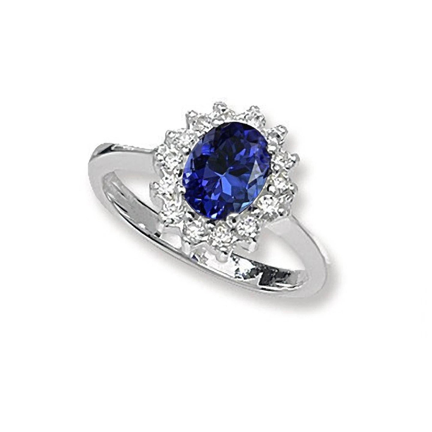  Gorgeous fancy Natural Tanzanite And Diamonds Wedding Ring White Gold