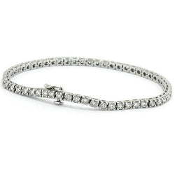5.60 Ct Prong Set Round Cut Lab Grown Diamond Tennis Bracelet White Gold 10K