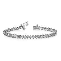 5.6 Carats Round Lab Grown Diamond Women Tennis Bracelet White Gold