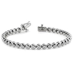 5.70 Carats Round Cut Lab Grown Diamonds Tennis Bracelet