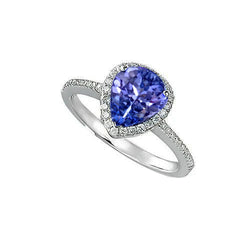 5.75 Ct Solitaire With Accent Tanzanite With Natural Earth Mined Diamonds Ring Gold