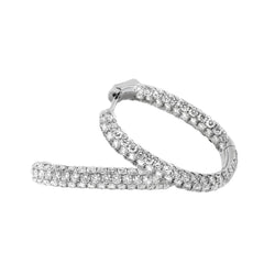 5 Carats Brilliant Cut Sparkling Diamonds Hoop Earrings 14K Gold